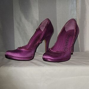 Pedro Garcia distressed purple pumps